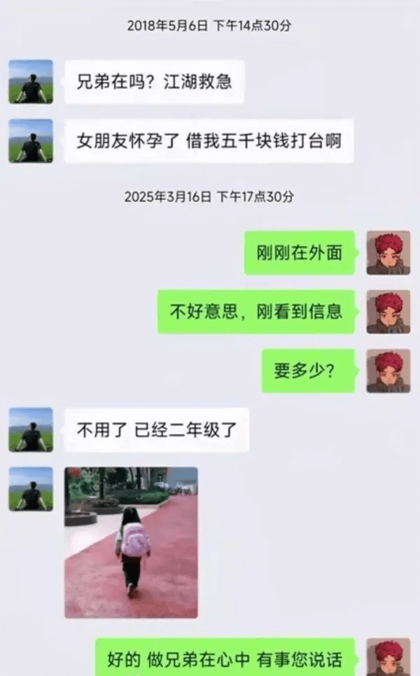 2018年5月6日下午14点30分兄弟在吗？江湖救急！女朋友