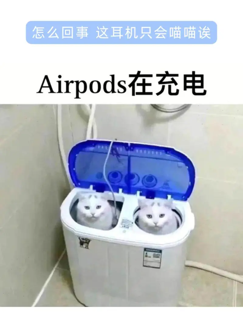 怎么回事这耳机只会喵喵弹Airpods在充电
