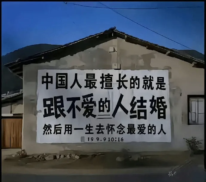 中国人最擅长的就是跟不爱的人结婚，然后用一生去怀念最爱的人。