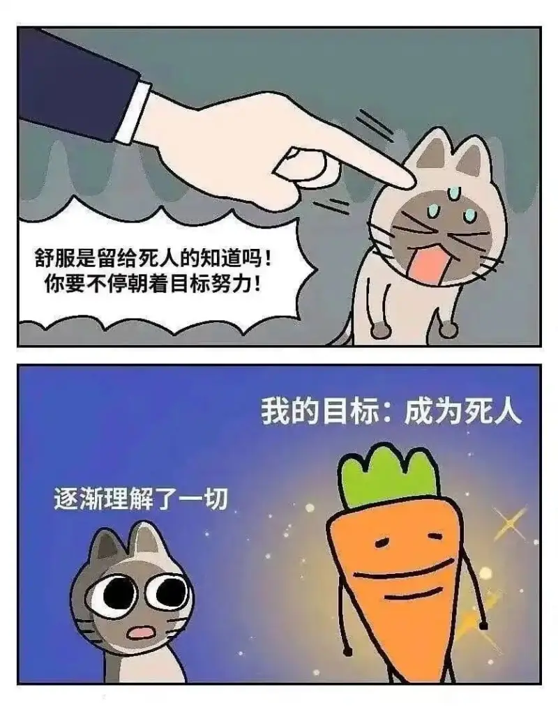 舒服是留给死人的，知道吗！你要不停朝着目标努力！我的目标：成