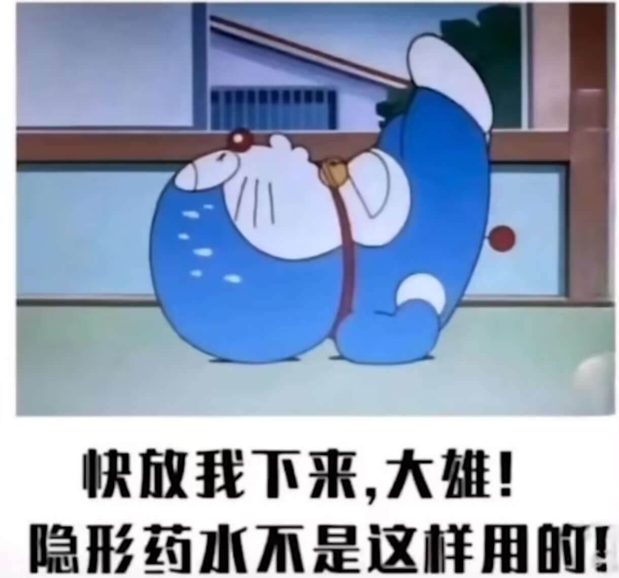 快放我下来，大雄！隐形药水不是这样用的。