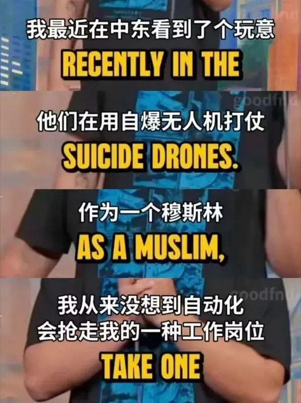 我最近在中东看到了个玩意，他们在用自爆无人机打仗。作为一个穆