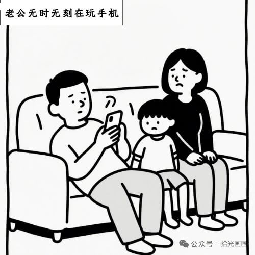 老公无时无刻在玩手机公众号·拾光画画