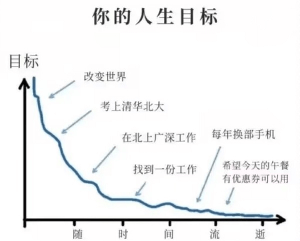 你的人生目标改变世界考上清华北大在北上广深工作每年换部手机找