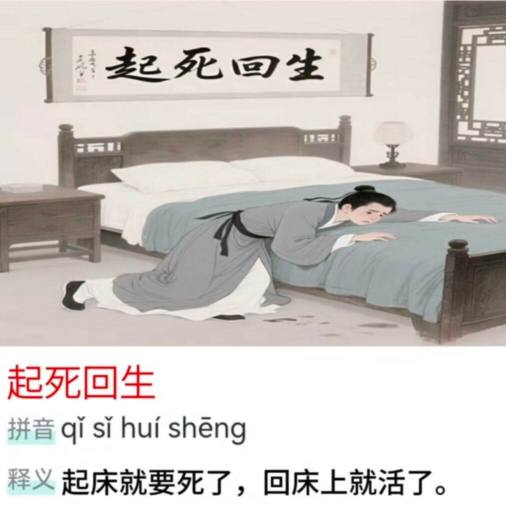 起死回生起死回生拼音qisihuisheng释义起床就要死了
