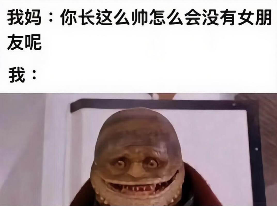 我妈：你长这么帅怎么会没有女朋友呢我：