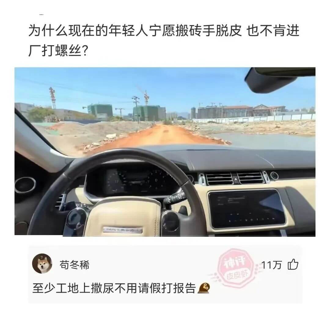 为什么现在的年轻人宁愿搬砖手脱皮也不肯进厂打螺丝？苟冬稀神评