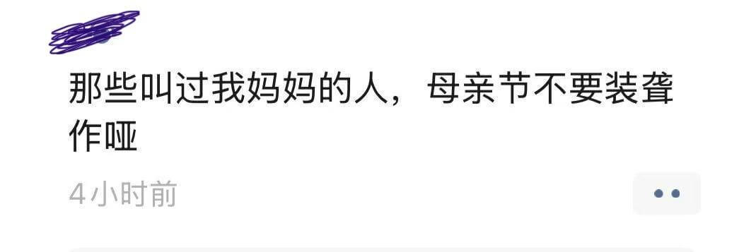 那些叫过我妈妈的人，母亲节不要装作哑。