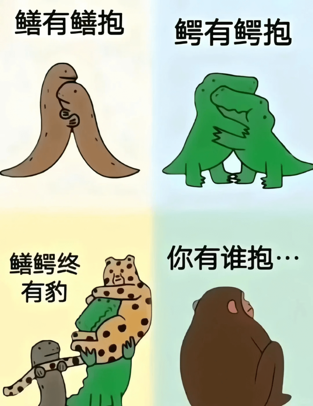 鳝有鳝抱鳄有鳄抱你有谁抱鳝鳄终有豹