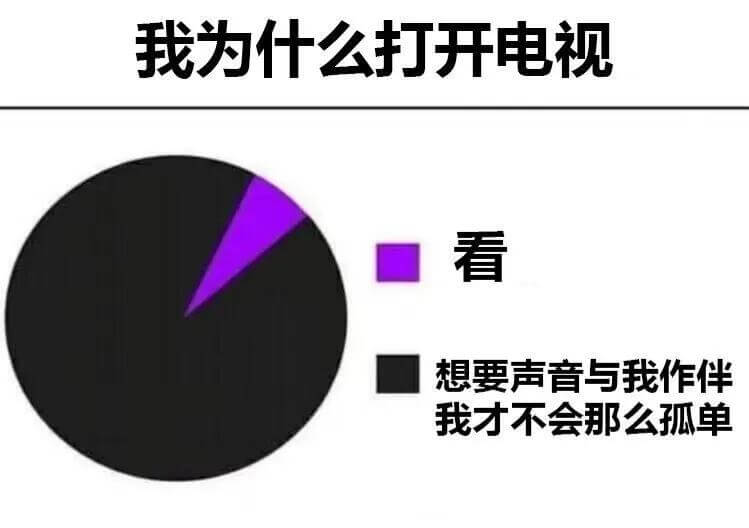 我为什么打开电视，看，想要声音与我作伴，我才不会那么孤单。