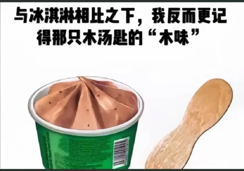 与冰淇淋相比之下，我反而更记得那只木汤匙的“木味