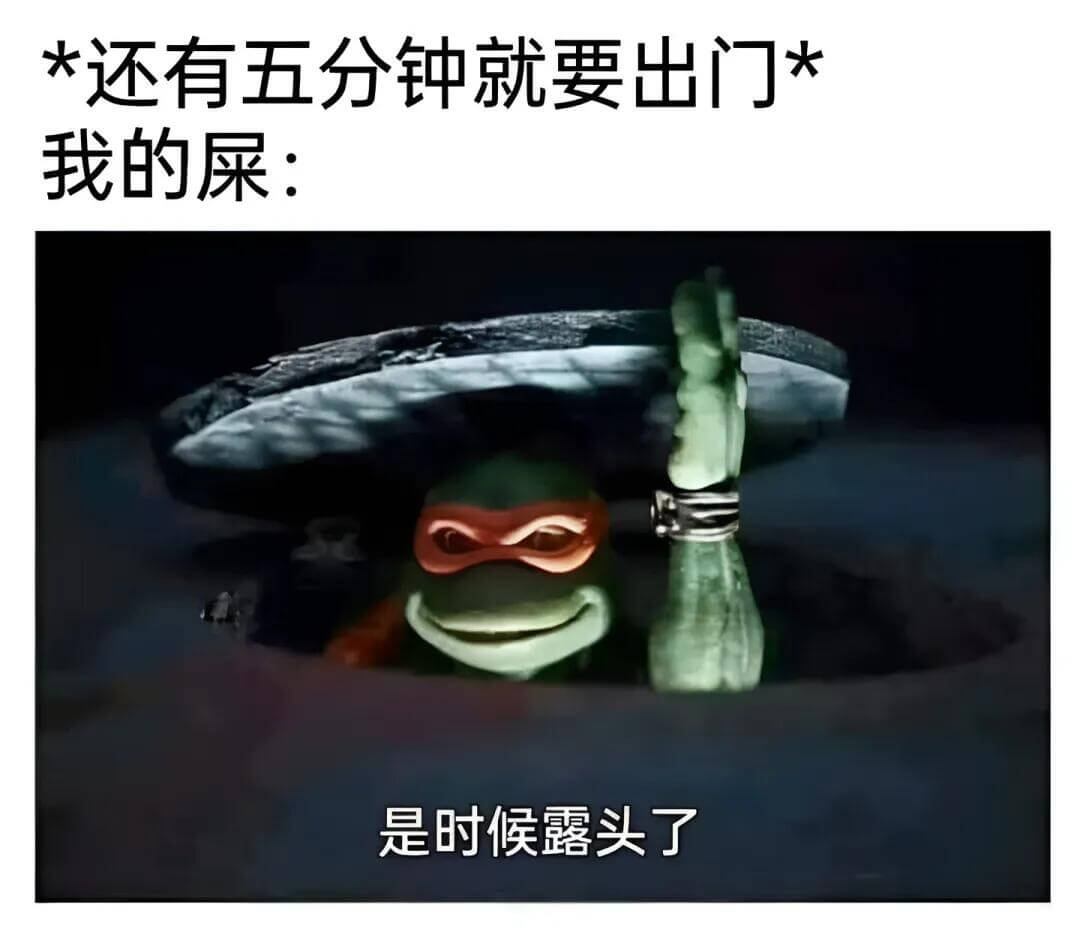 *还有五分钟就要出门*我的屎：是时候露头了