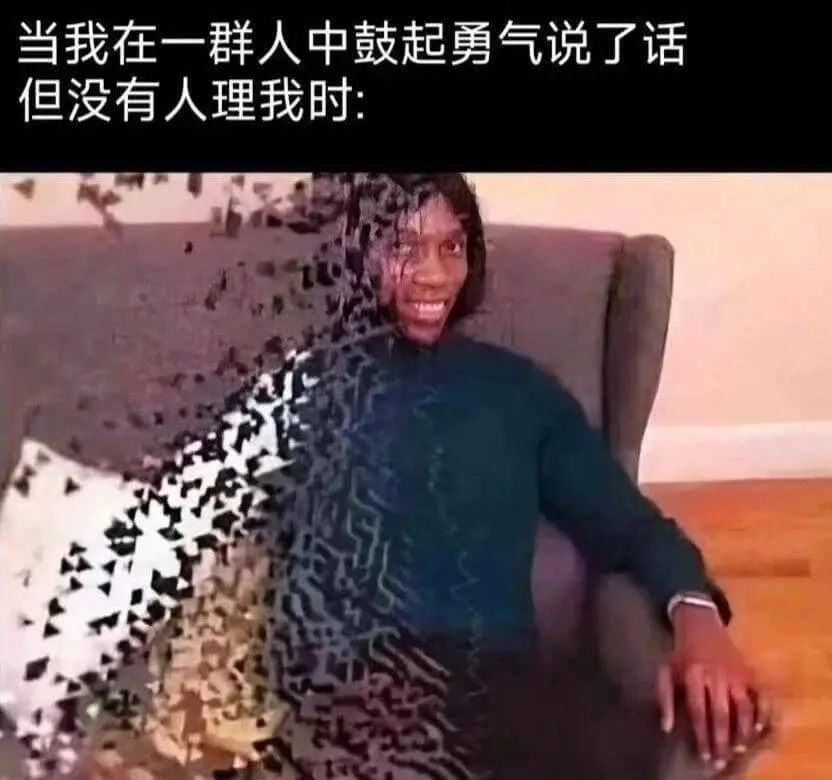 当我在一群人中鼓起勇气说了话但没有人理我时: