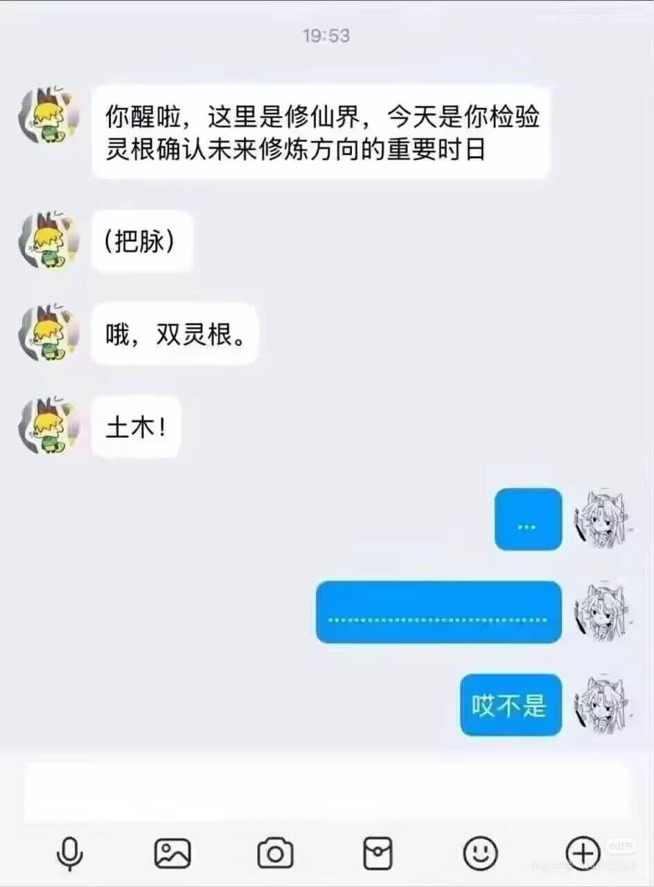 19153你醒啦，这里是修仙界，今天是你检验灵根确认未来修炼