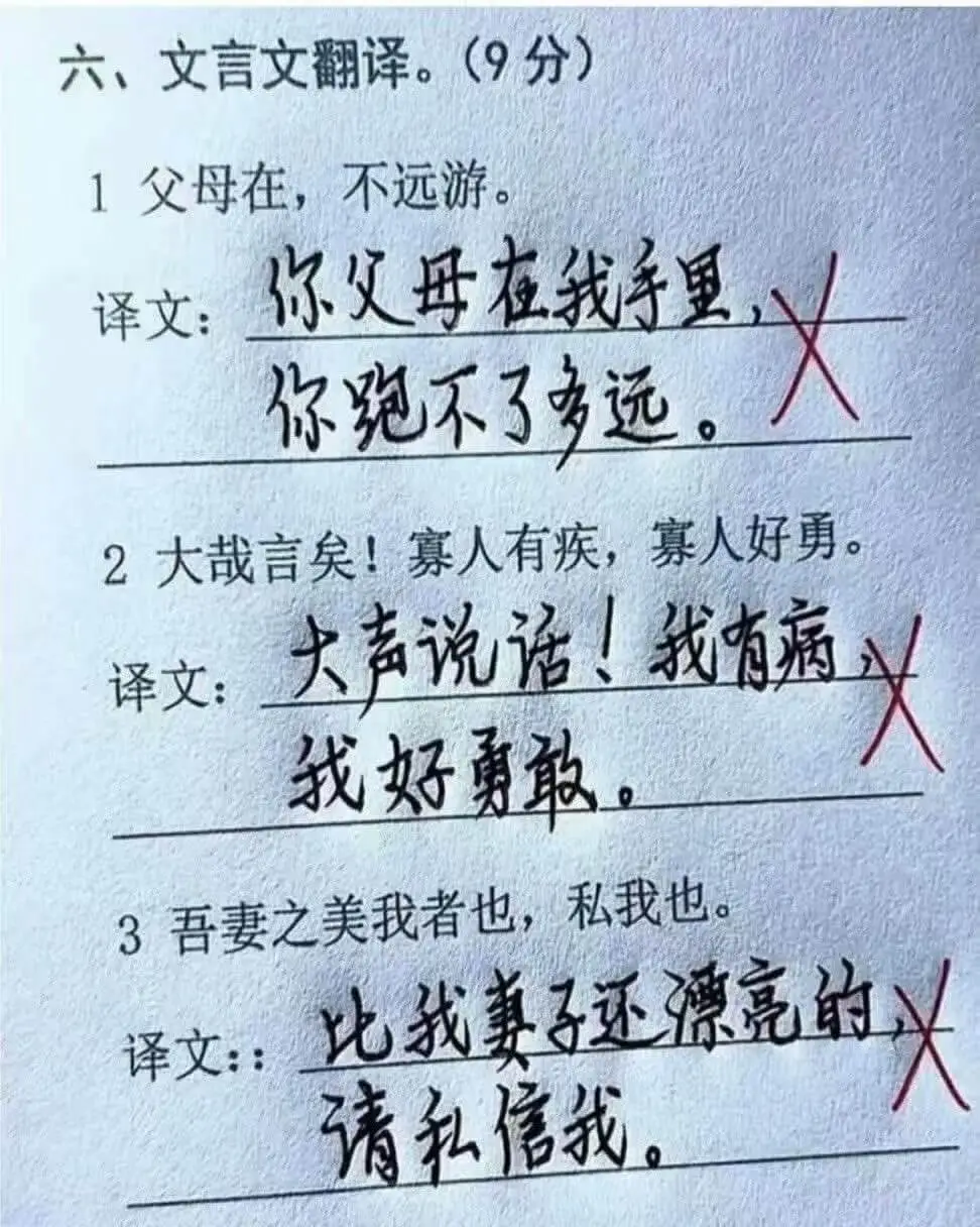 六、文言文翻译。（9分）1父母在，不远游你文母在我手里译文：