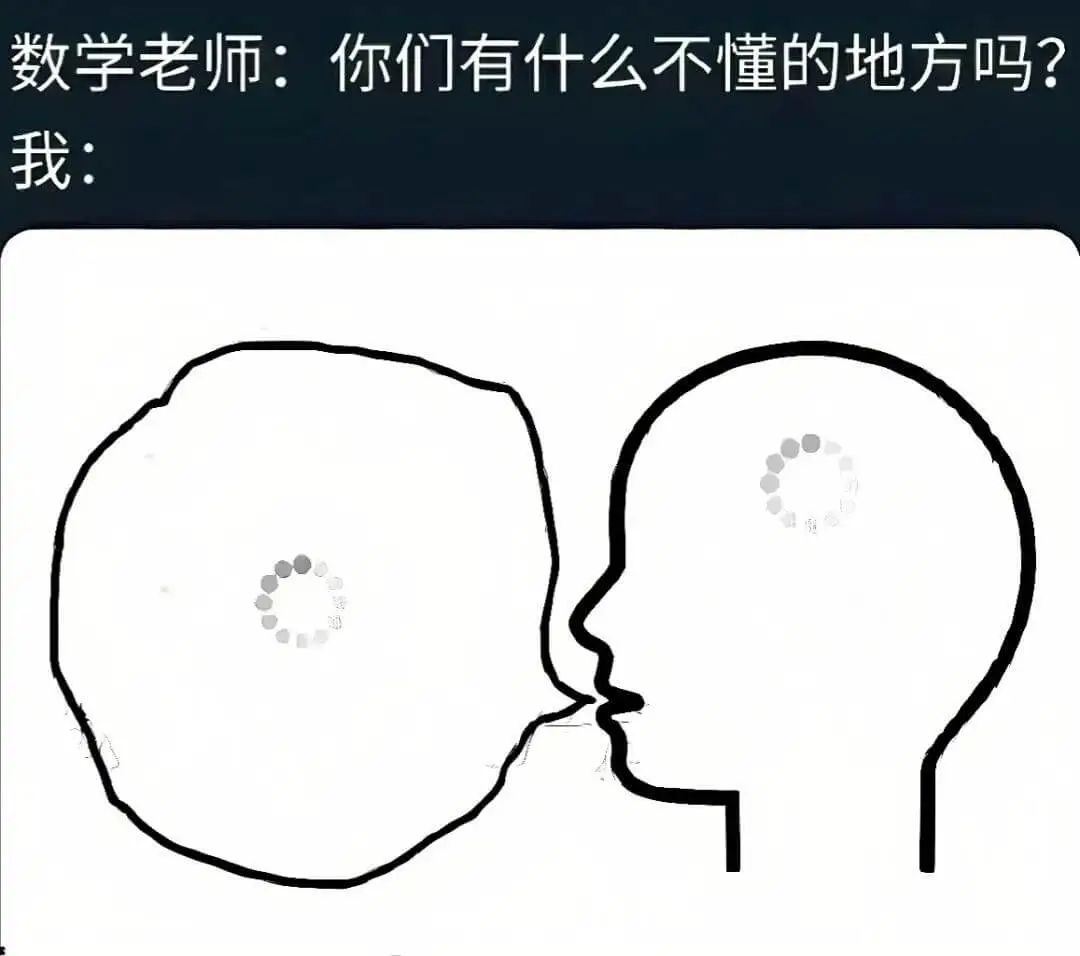 数学老师:你们有什么不懂的地方吗?我: