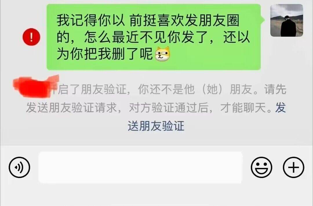 我记得你以前挺喜欢发朋友圈的，怎么最近不见你发了，还以为你把