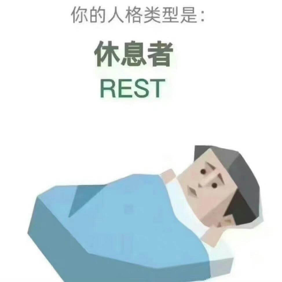 你的人格类型是：休息者（REST）