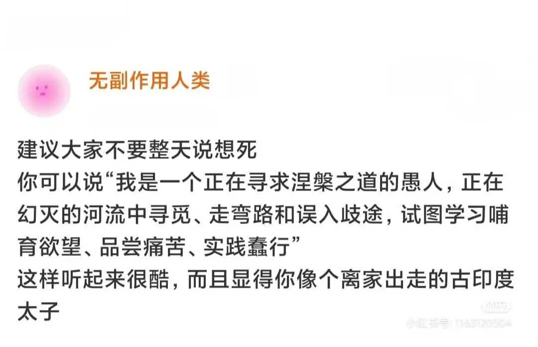无副作用人类建议大家不要整天说想死你可以说“我是一个正在寻求