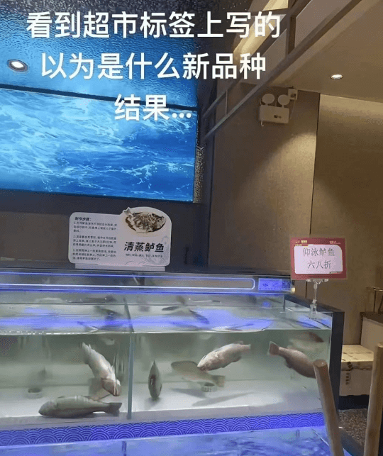 看到超市标签上写的·以为是什么新品种结果清蒸鲈鱼仰泳鲈鱼六八