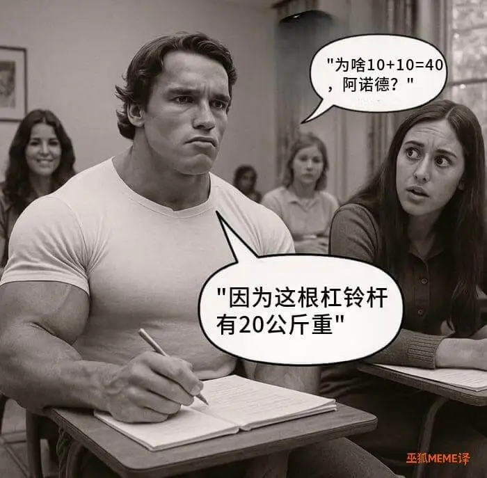 为啥10+10=40阿诺德？因为这根杠铃杆有20公斤重巫狐M