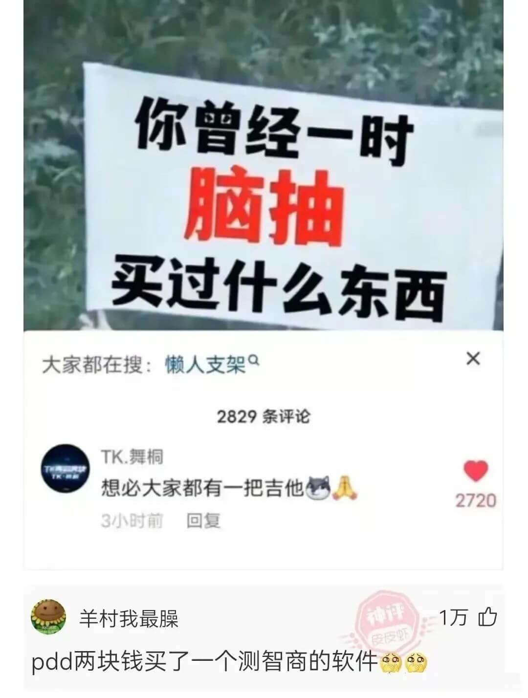 你曾经一时脑抽买过什么东西大家都在搜:懒人支架2829条评论