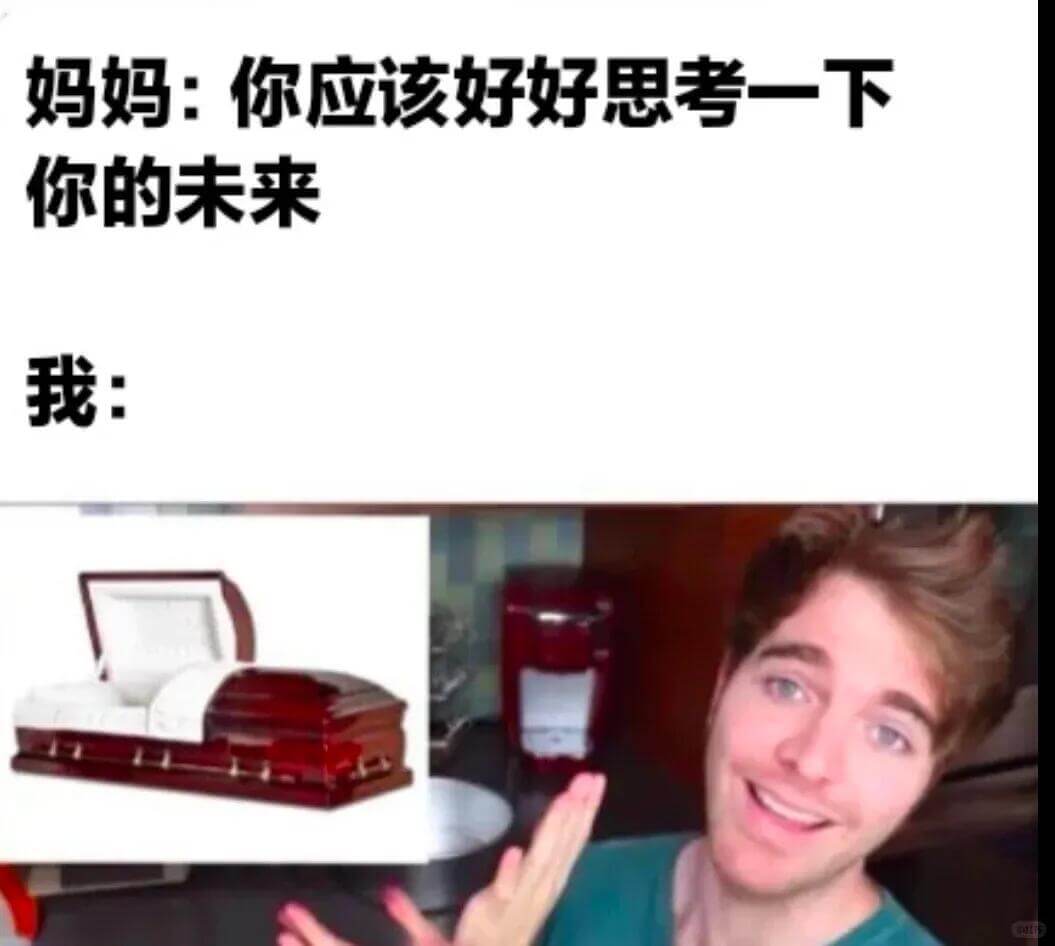 妈妈：你应该好好思考一下你的未来我：