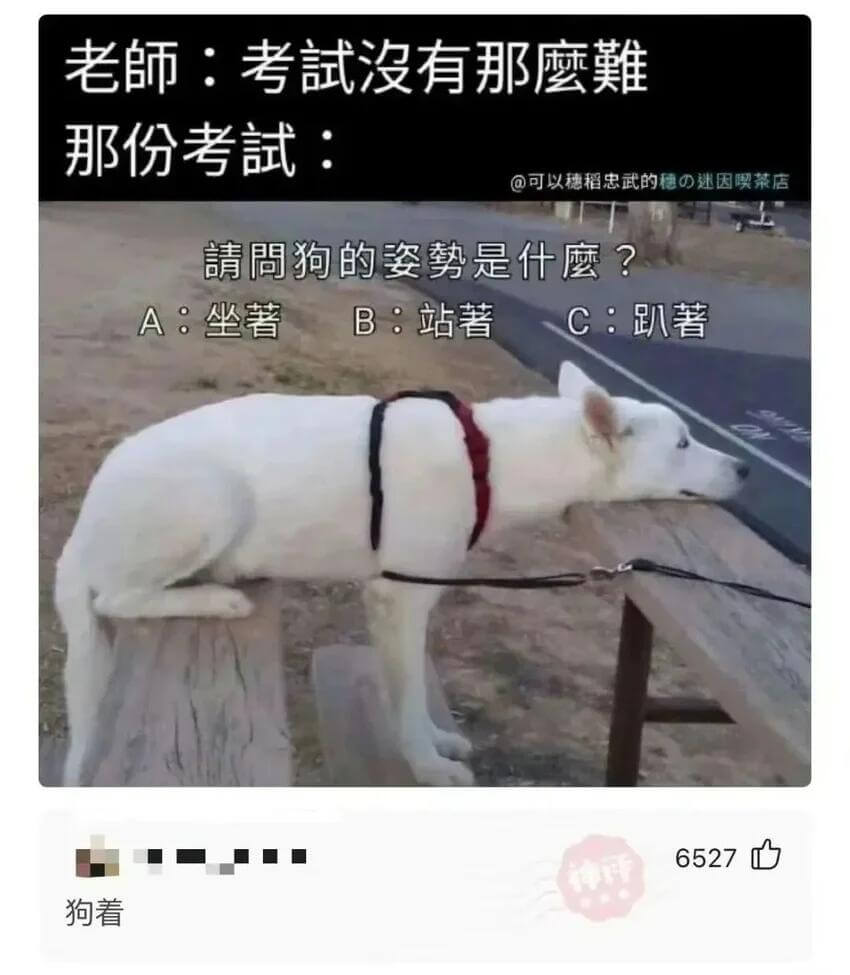 老師：考試没有那磨難那份考：@可以穗稻忠武的穗の迷因茶店請間