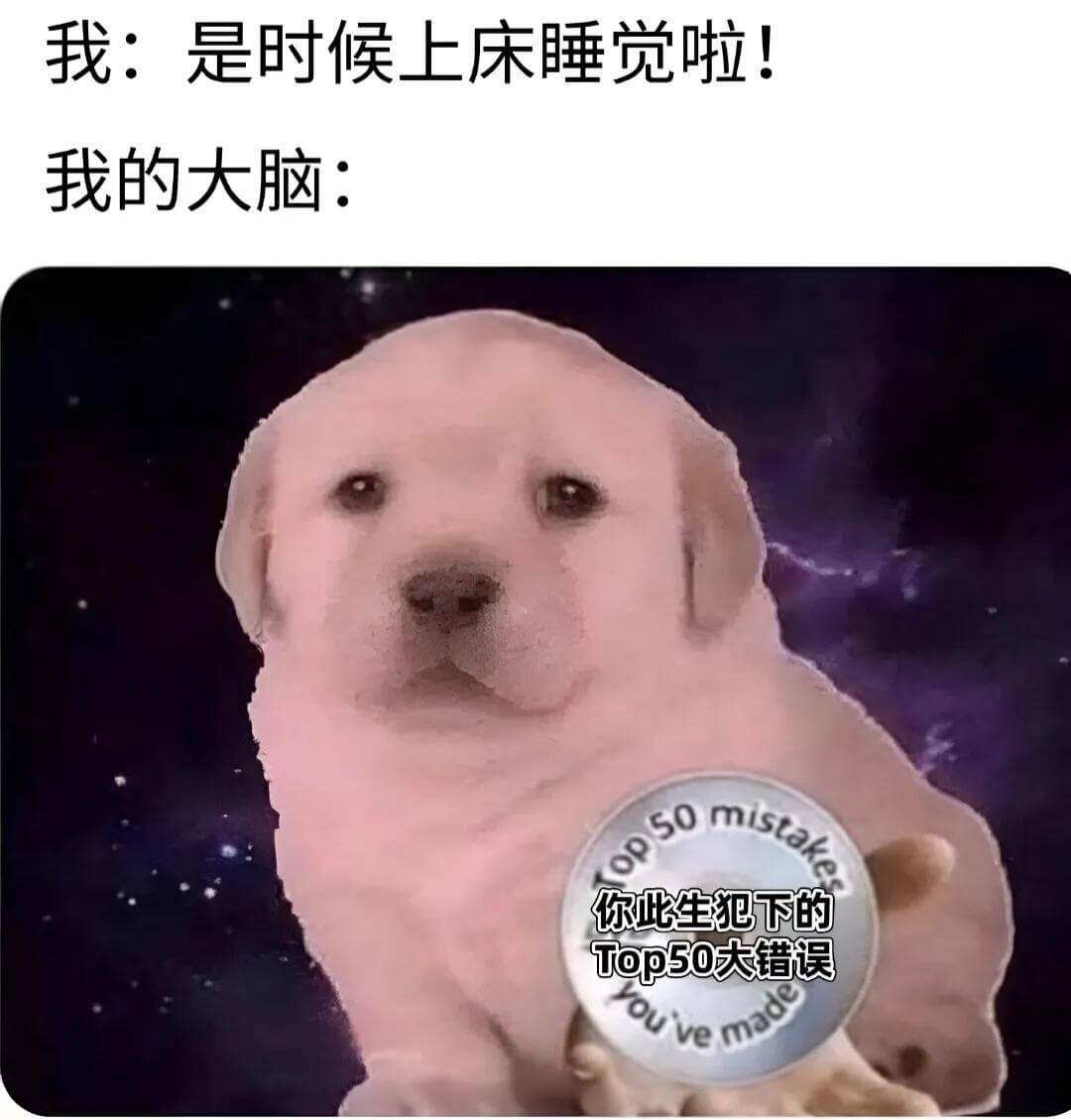 我：是时候上床睡觉啦！我的大脑：OP50：你此生犯下的Top