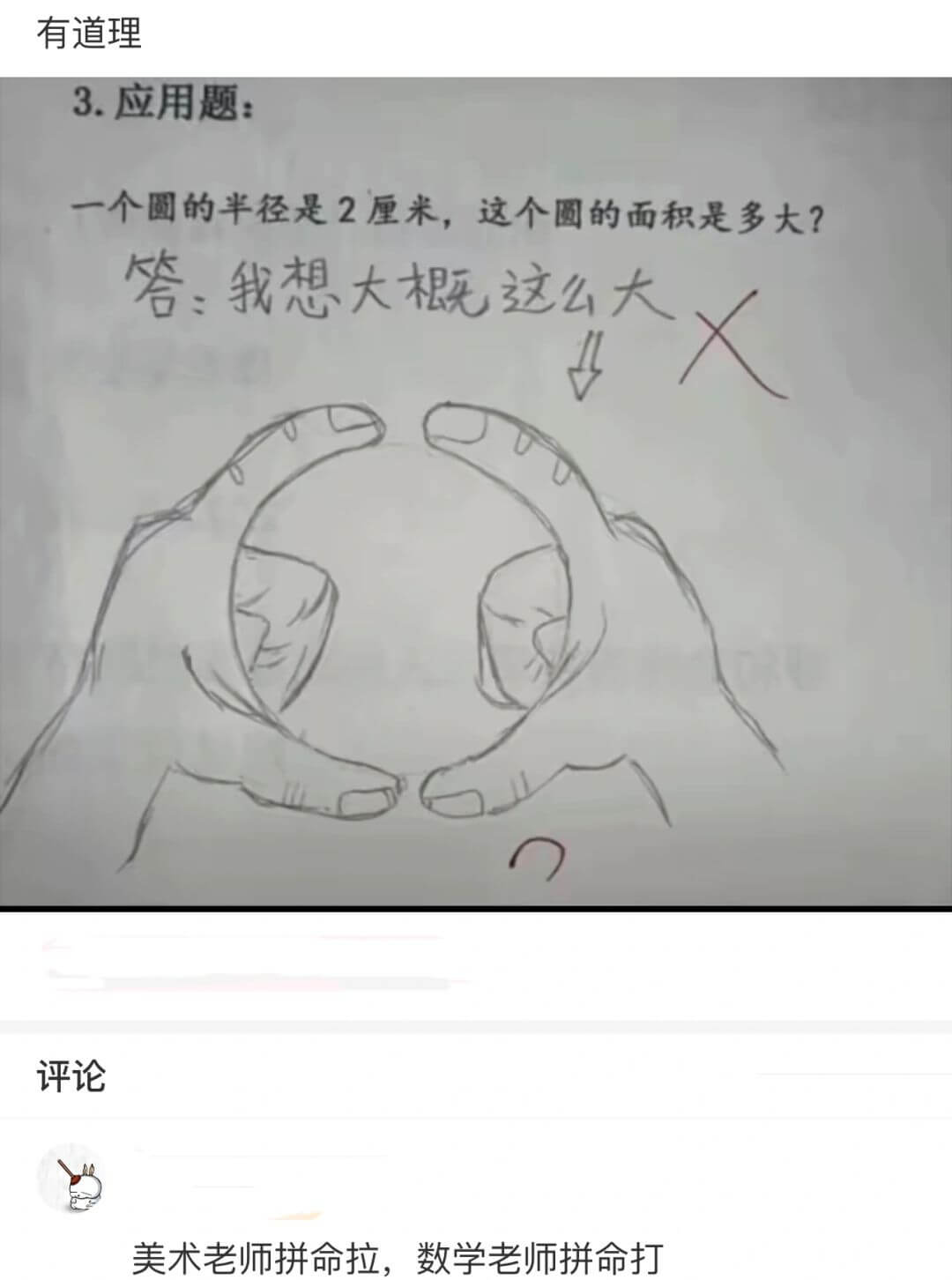 3.应用题:一个圆的半径是2厘米，这个圆的面积是多大？答：我