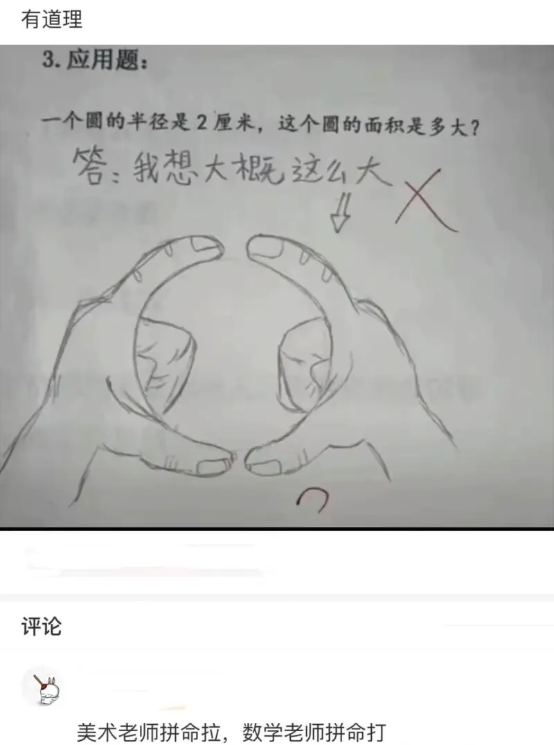 3.应用题:一个圆的半径是2厘米，这个圆的面积是多大？答：我