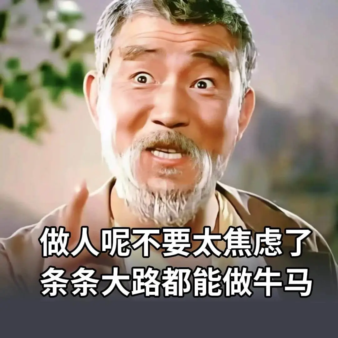 做人呢不要太焦虑了,条条大路都能做牛马