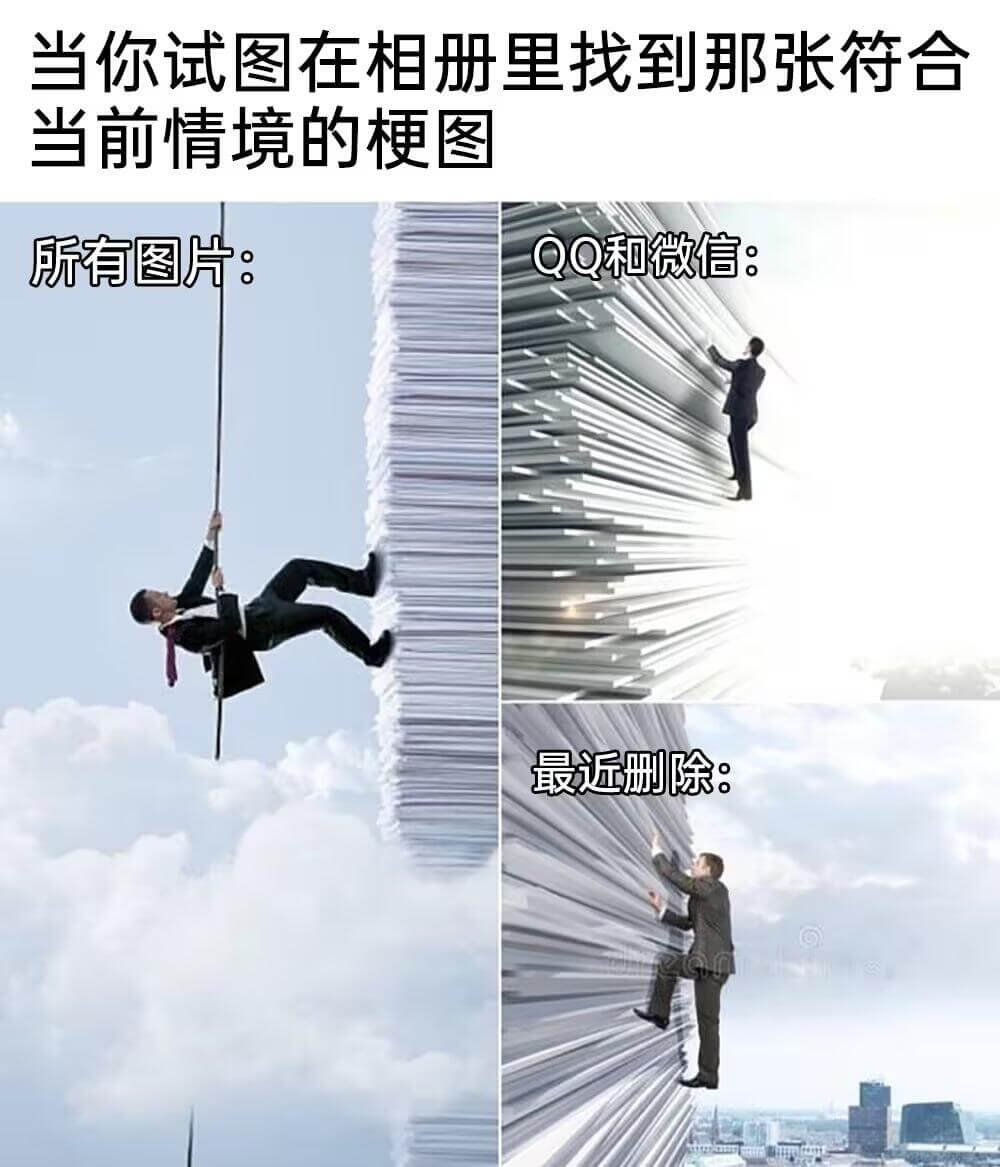 当你试图在相册里找到那张符合当前情境的梗图所有图片：QQ和微