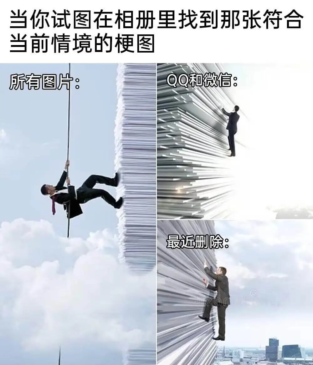 当你试图在相册里找到那张符合当前情境的梗图所有图片：QQ和微