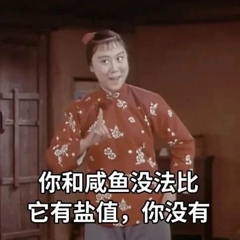 你和咸鱼没法比，它有盐值，你没有。