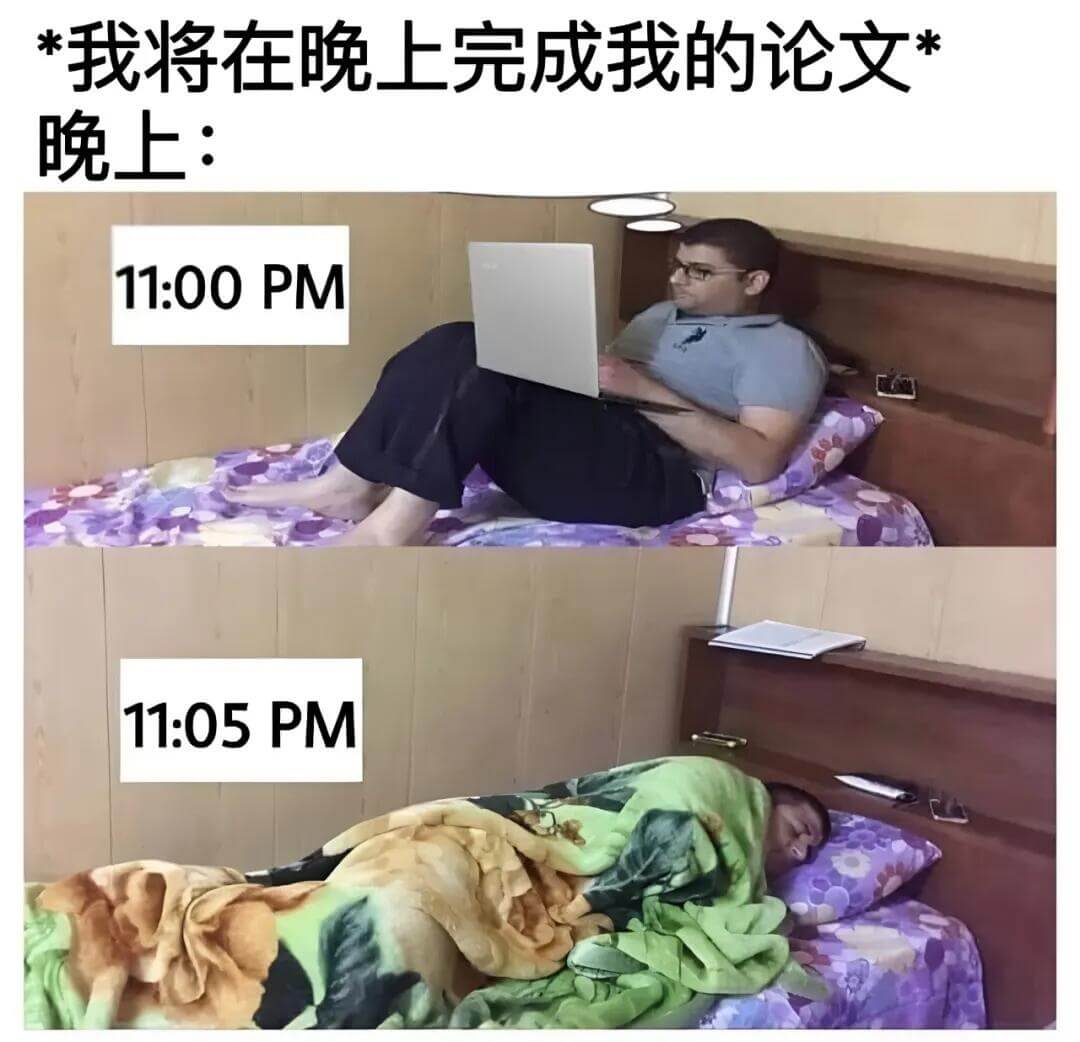 我将在晚上完成我的论文。晚上：11:00PM11:05PM