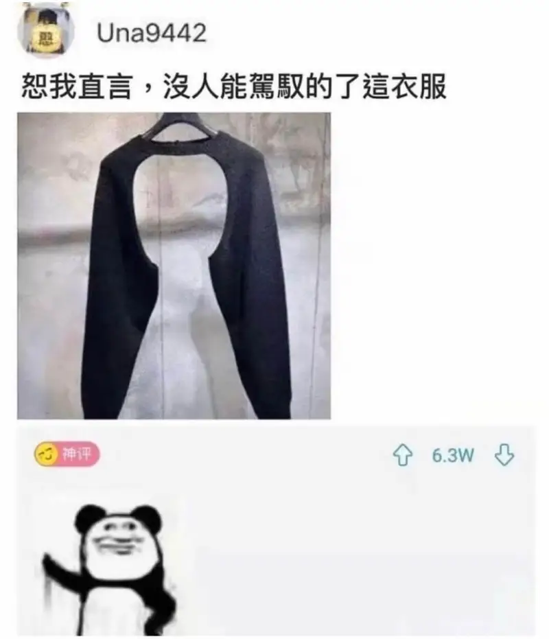 恕我直言，沒人能駕馭的了這衣服神评6.3W