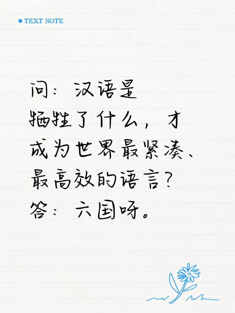 OTEXTNOTE问：汉语是牺牲了什么，才成为世界最紧凑、最