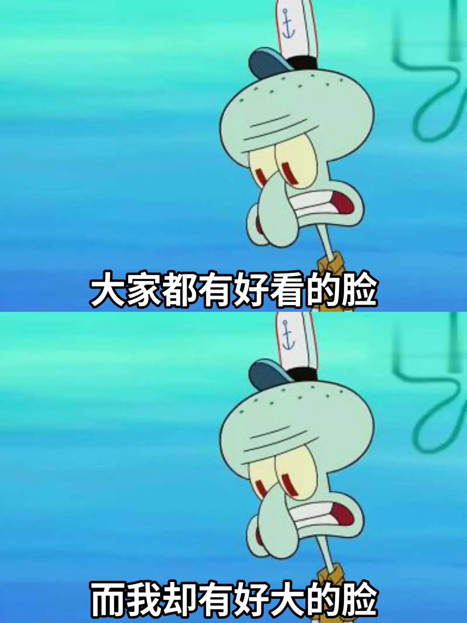 大家都有好看的脸而我却有好大的脸