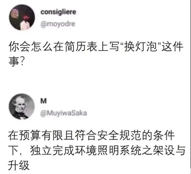 consigliere@moyodre你会怎么在简历表上写“