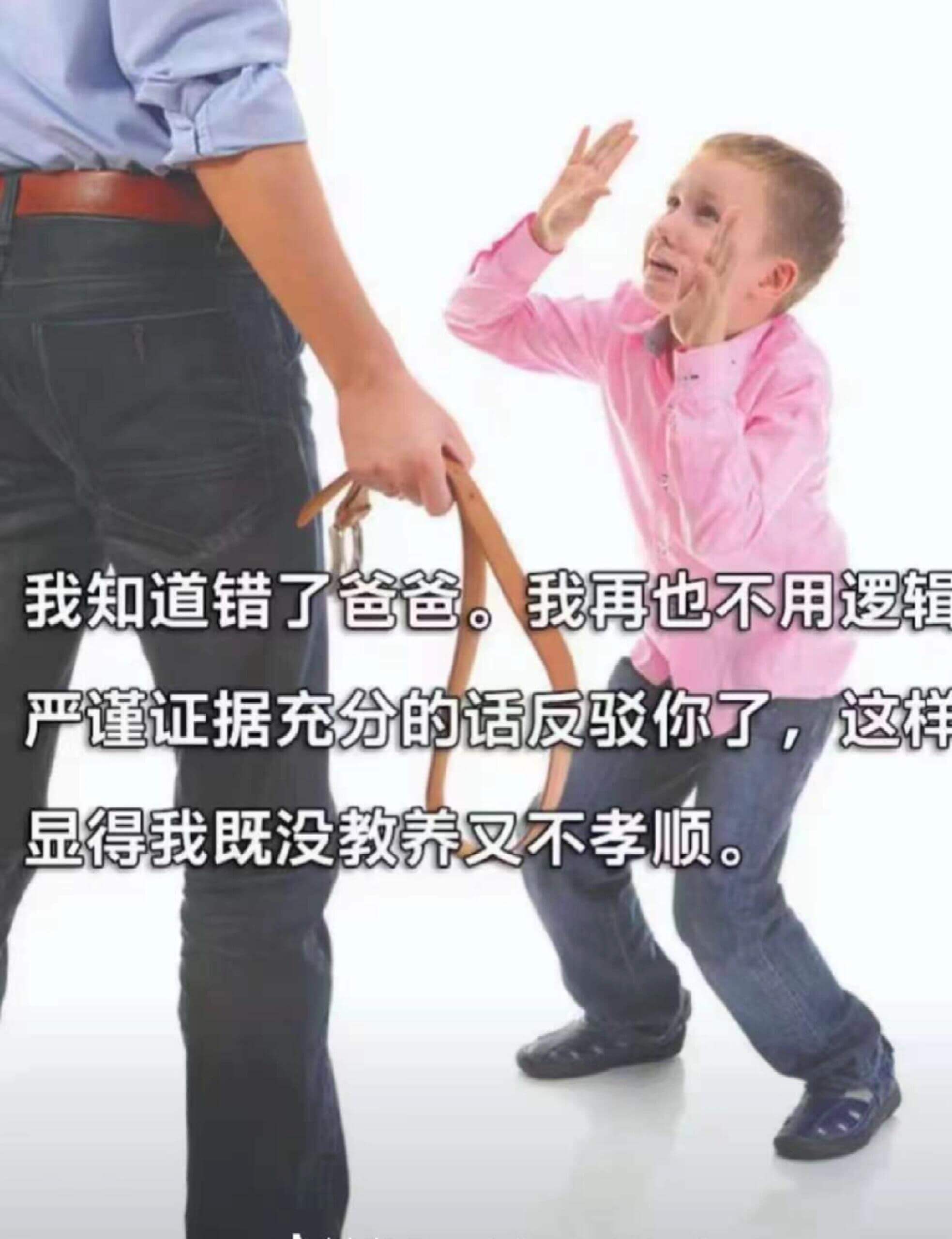 我知道错了爸爸。我再也不用逻辑严谨证据充分的话反驳你了，这样