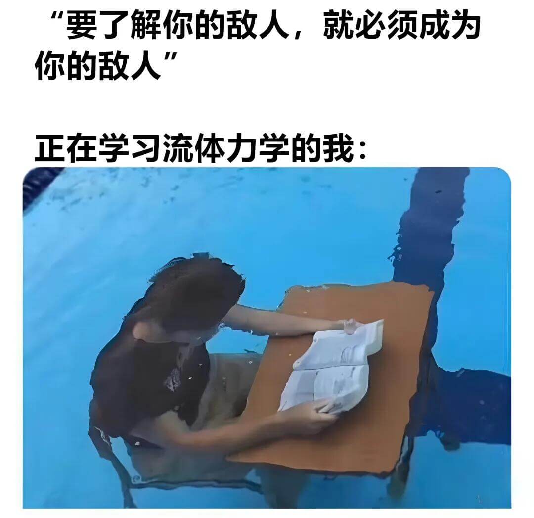 要了解你的敌人，就必须成为你的敌人”正在学习流体力学的我：