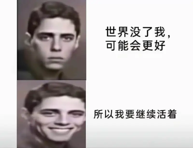 世界没了我，可能会更好，所以我要继续活着。