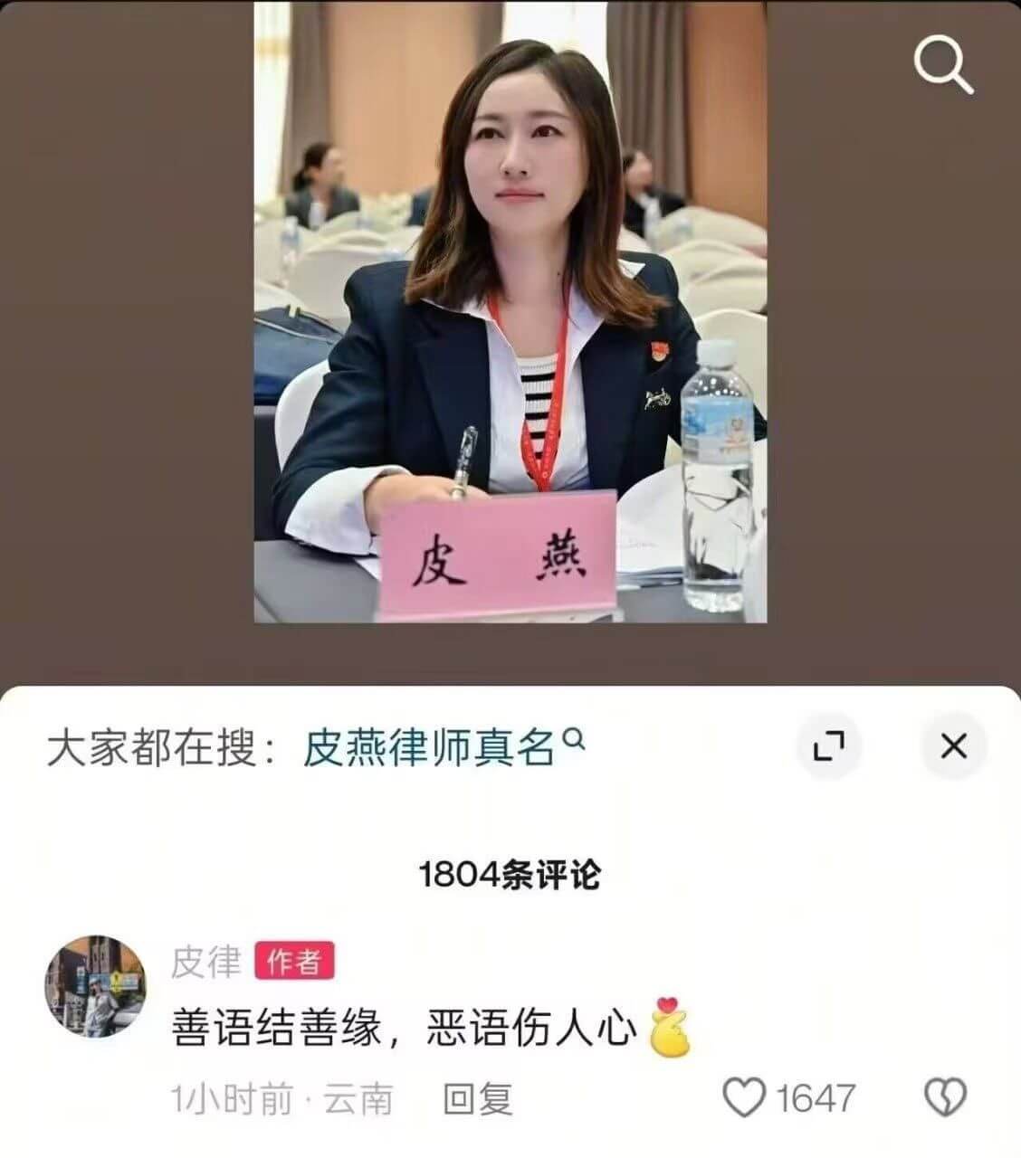皮燕大家都在搜：皮燕律师真名QL7X1804条评论皮律作者善