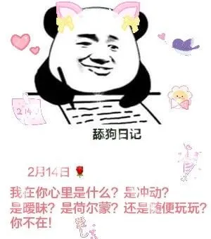 舔狗日记2月14日我在你心里是什么？是冲动？是暖味？是荷尔蒙