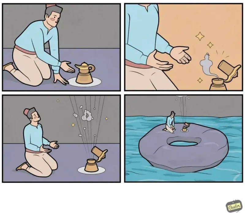 本以为开的是神灯，结果开的是救生圈的气门