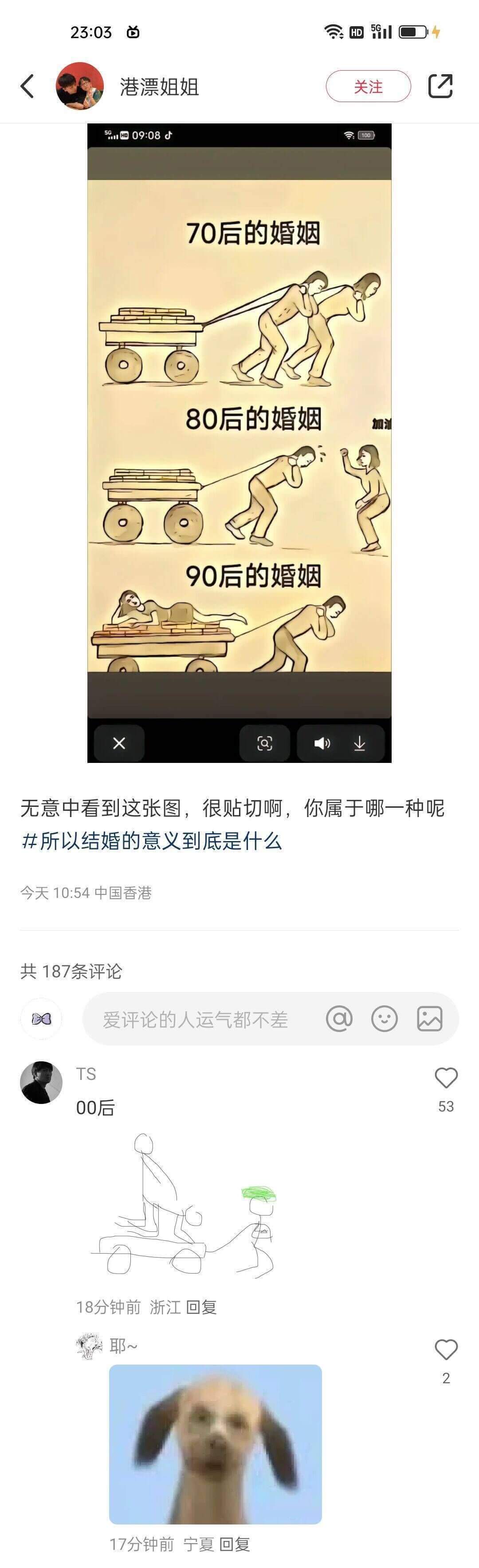 23:03港漂姐姐关注[10070后的婚姻80后的婚姻加酒9