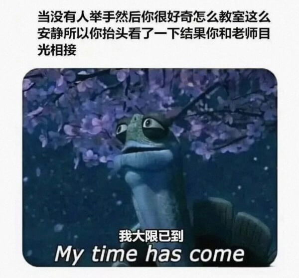 当没有人举手然后你很好奇怎么教室这么安静，所以你抬头看了一下