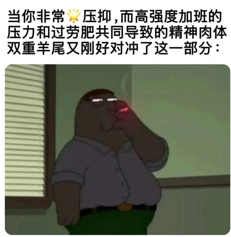当你非常焦虑，而高强度加班的压力和过劳肥共同导致的精神肉体双