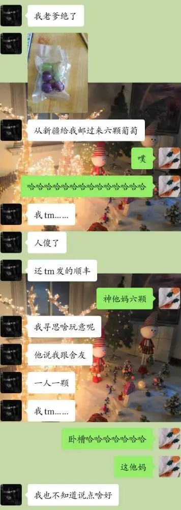 我老多绝了从新疆给我邮过来六颗葡萄噗哈哈哈哈哈哈哈哈哈哈哈哈